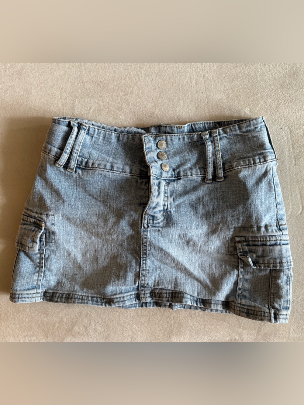 Vintage Y2K Micro Low Rise Jean Skirt